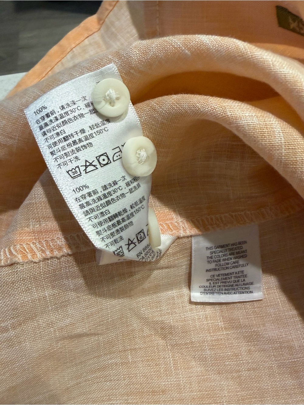 Tommy Bahama Shirt Mens Large 100% Linen Long Sleeve Peach Orange Beach Vacation - Picture 6 of 9